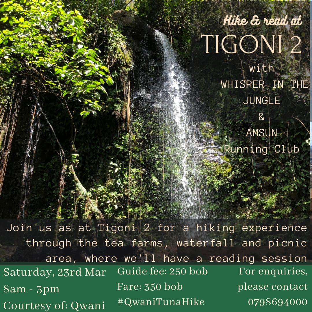 Hike & Read at TIGONI 2 with Whisper in the Jungle & Amsun Running Club!